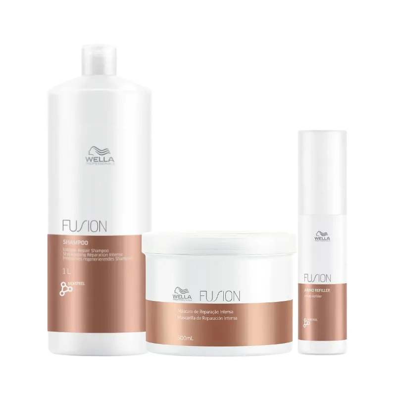 Kit Wella Fusion Sh 1000ml + Masc 500ml + Amino 70ml | Linda