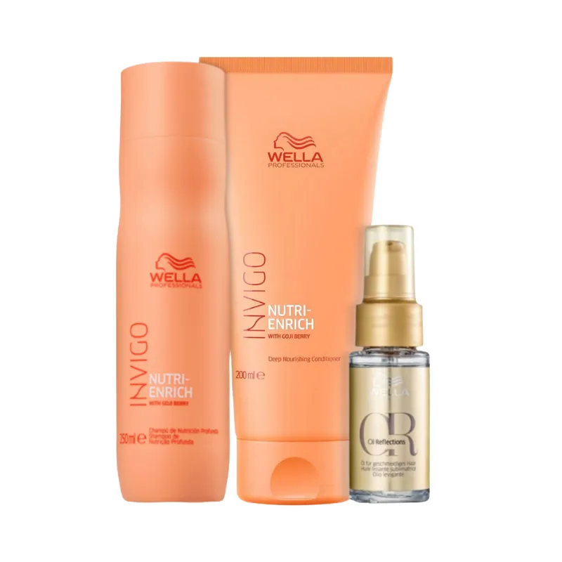 Kit Wella Nutri-Enrich Sh 250ml + Cond 200ml + Óleo 30ml