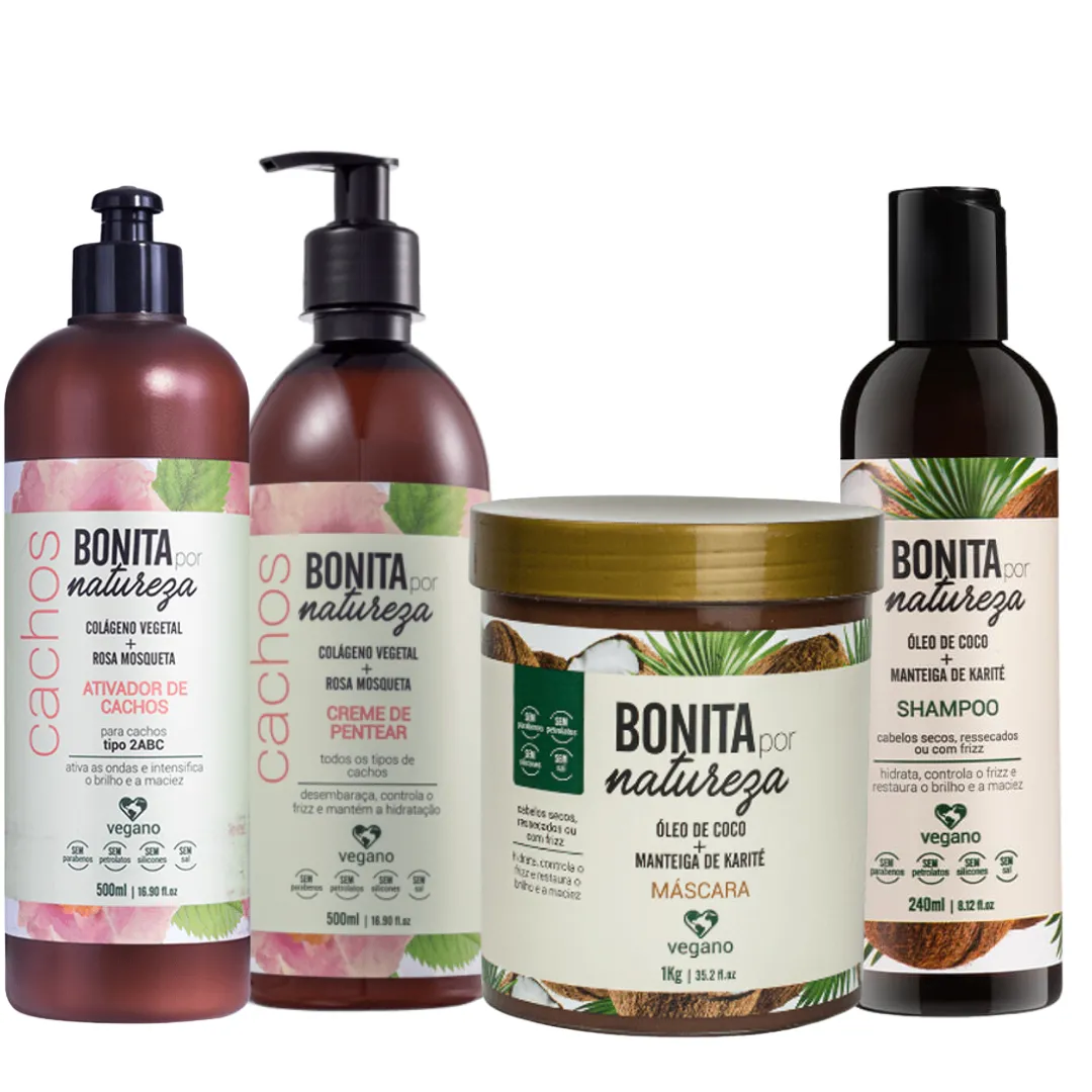 Kit Bonita Coco Sh+Masc+Ativador2abc+Creme Pentear |ByLinda