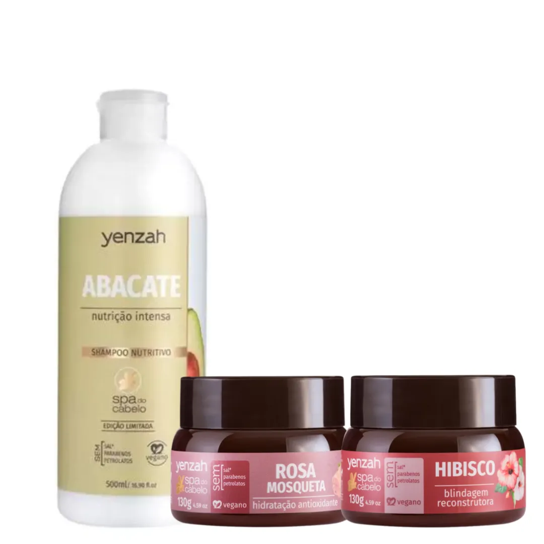 Kit Spa do Cabelo Sh+Masc Hibisco+Masc Rosa Mosqueta |ByLinda