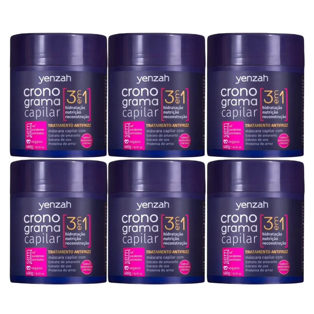 Kit Cronograma Mascara Antifrizz 480g - 6 Unidades |ByLinda