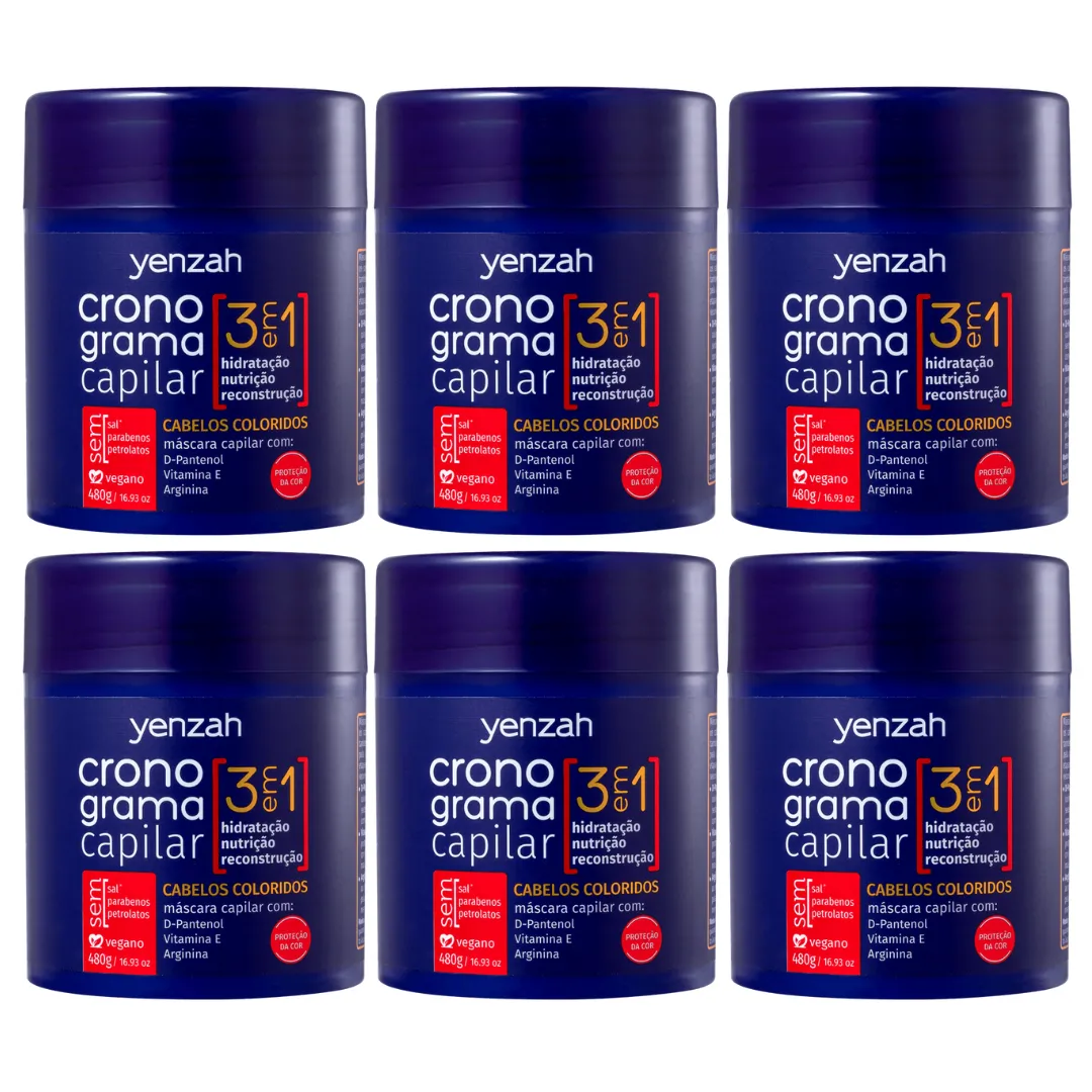 Kit Cronograma Mascara Coloridos 480g - 6 Unidades |ByLinda