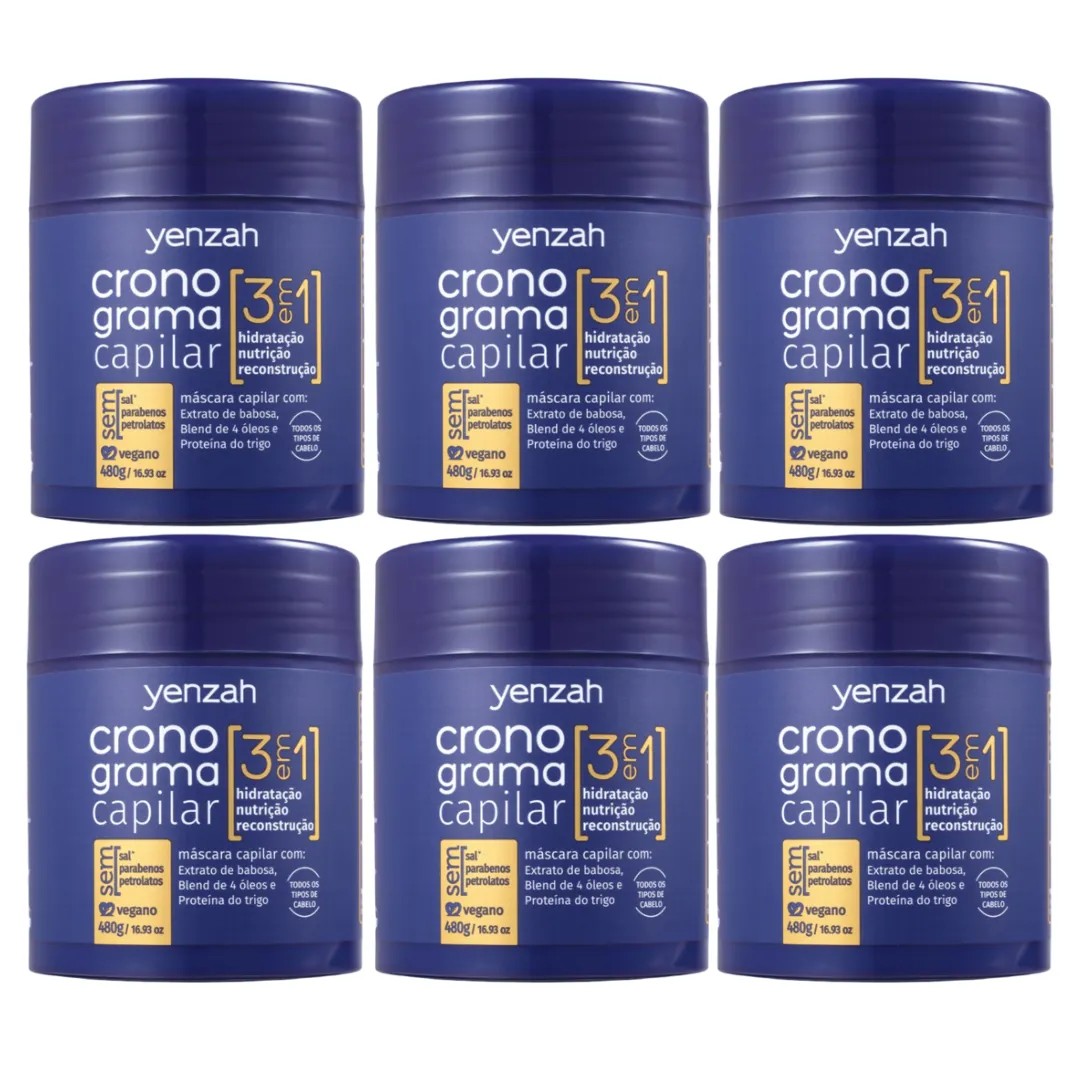 Kit Cronograma Mascara Todos os Tipos - 6 Unidades | ByLinda