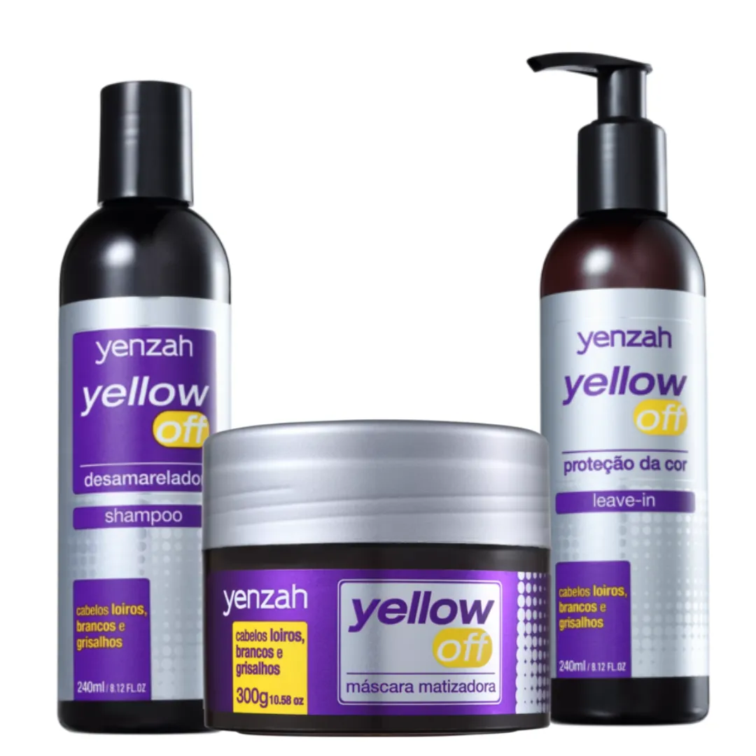 Kit Yellow Off Sh 240ml + Masc Matizadora + Leave-in | ByLinda