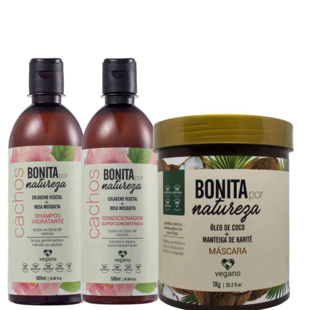 Kit Bonita por Natureza Cachos Sh+Cond+Masc1L | Só na Linda