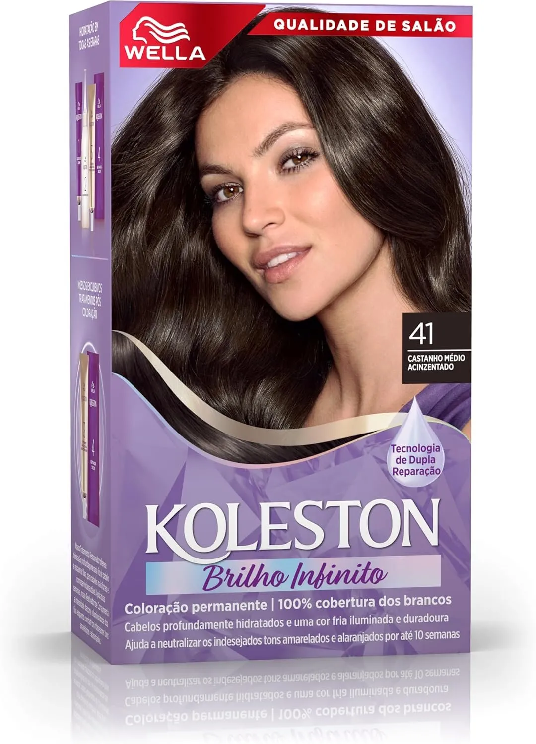 Koleston Coloração  Brilho Infinito Castanho Médio Acinzentado 41