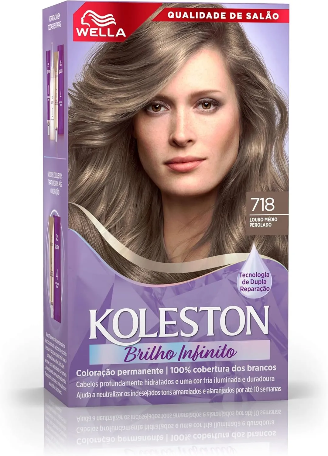 Koleston Coloração Brilho Infinito Louro Médio Pérola 718