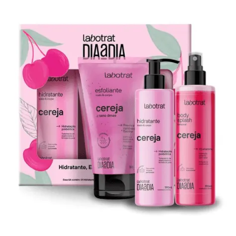 Labotrat Kit Hidratante 190ml + Esfoliante 150g + Body Splash Cereja
