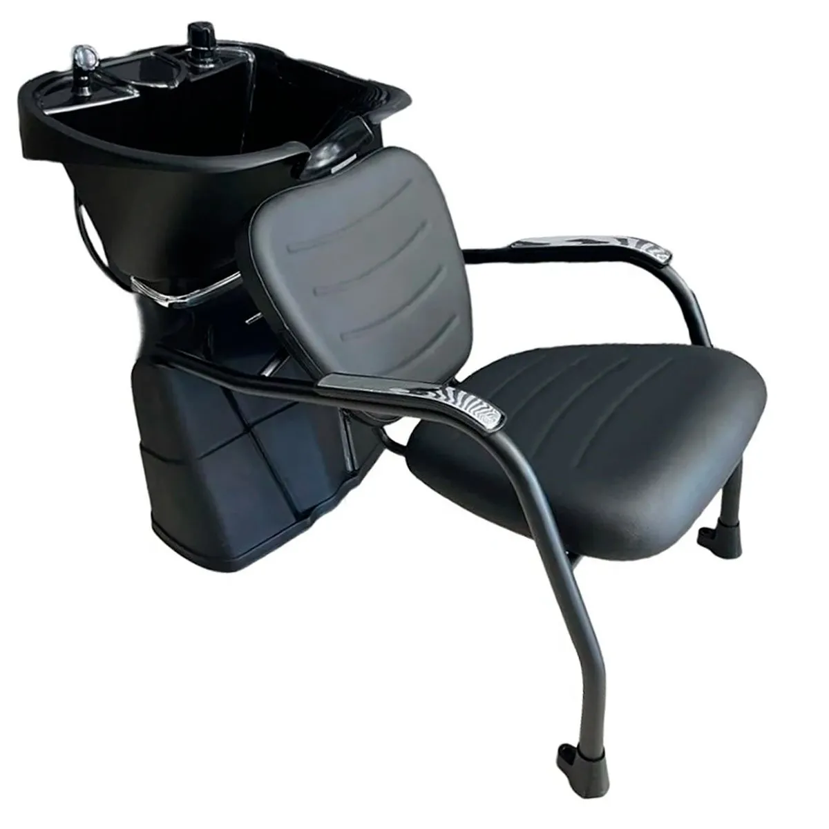 Lavatório Cuba Reclinável Para Cabeleireiro e Barbeiro Top Dompel Preto