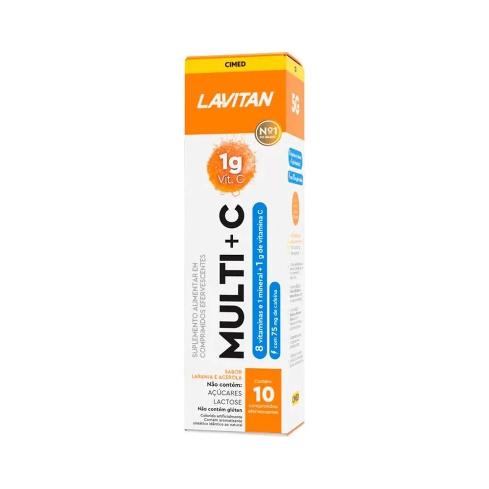 Lavitan Multi + C 1g com 10 Comprimidos Efervescentes
