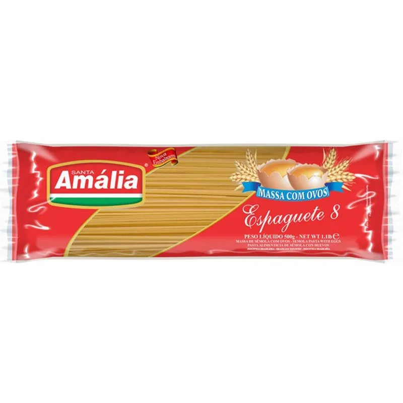 Macarrão Santa Amália Espaguete Nº 8 Massa Com Ovos 500G
