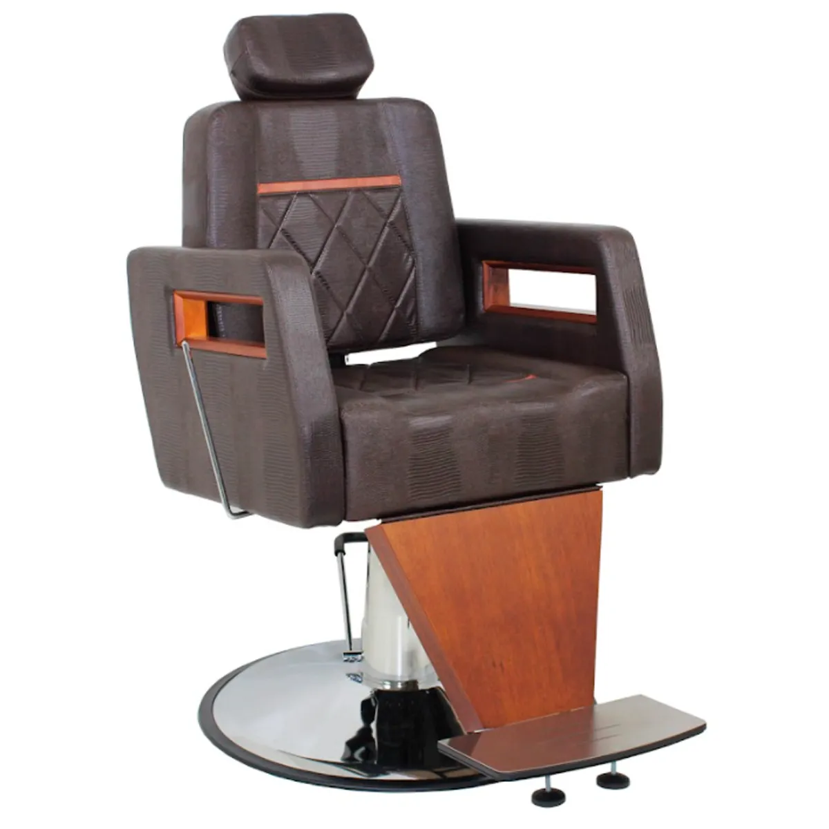 Cadeira de Barbeiro Malbec Kixiki Marrom Croco