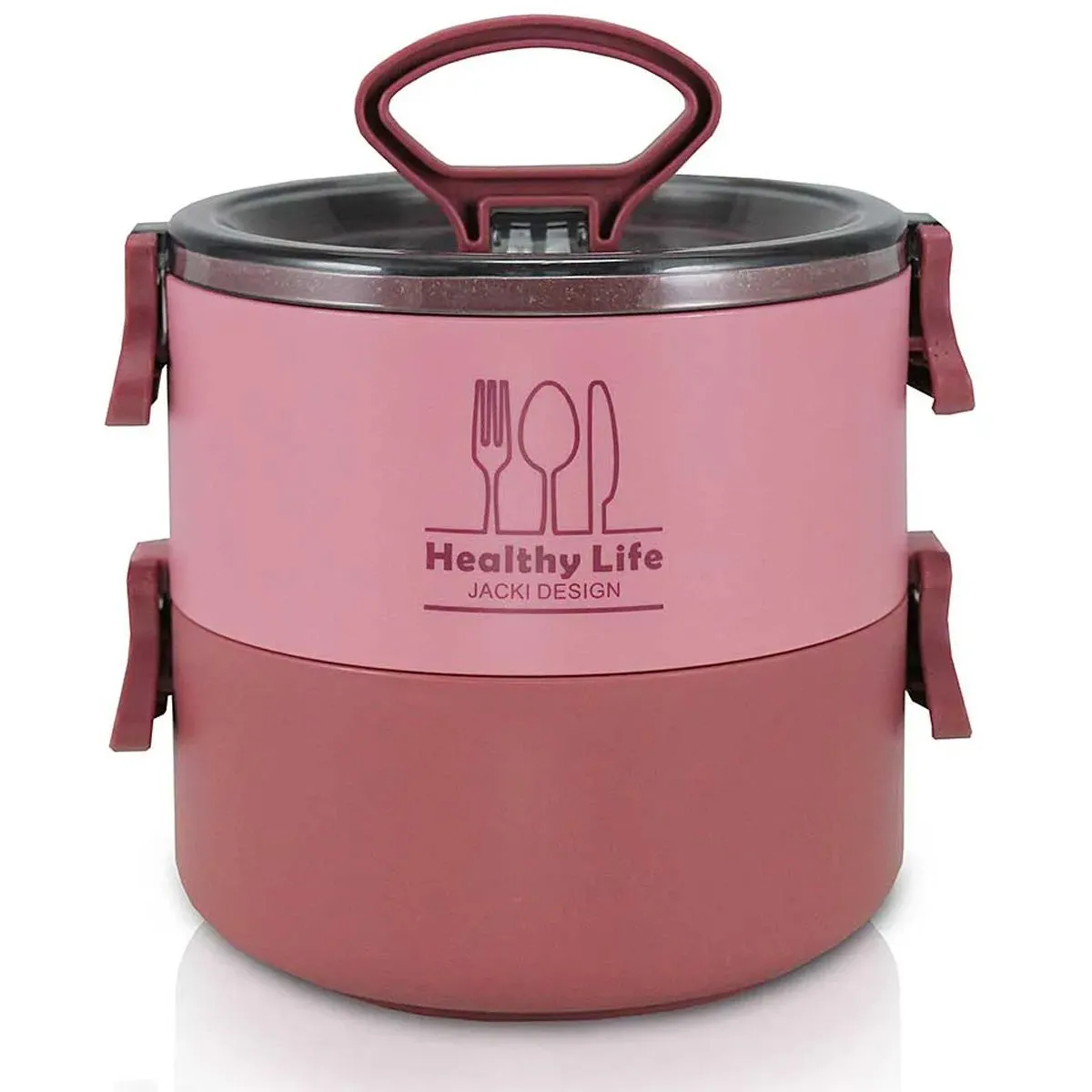 Pote Marmita de Dois Andares 1600ml Concept Jacki Design Rosa