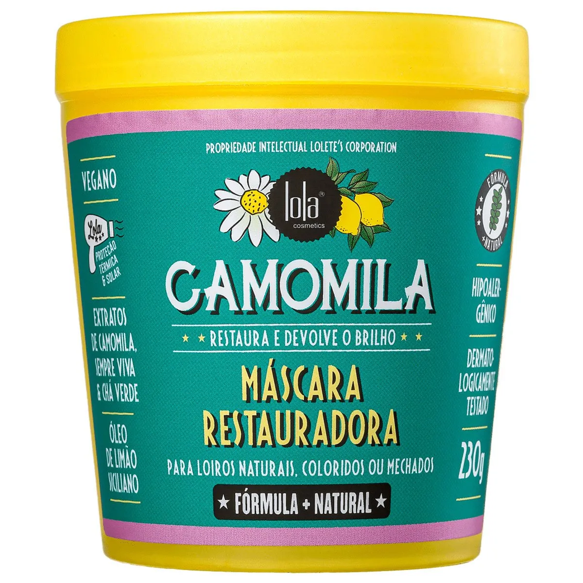 Máscara Capilar Iluminadora Camomila Lola Cosmetics 230g