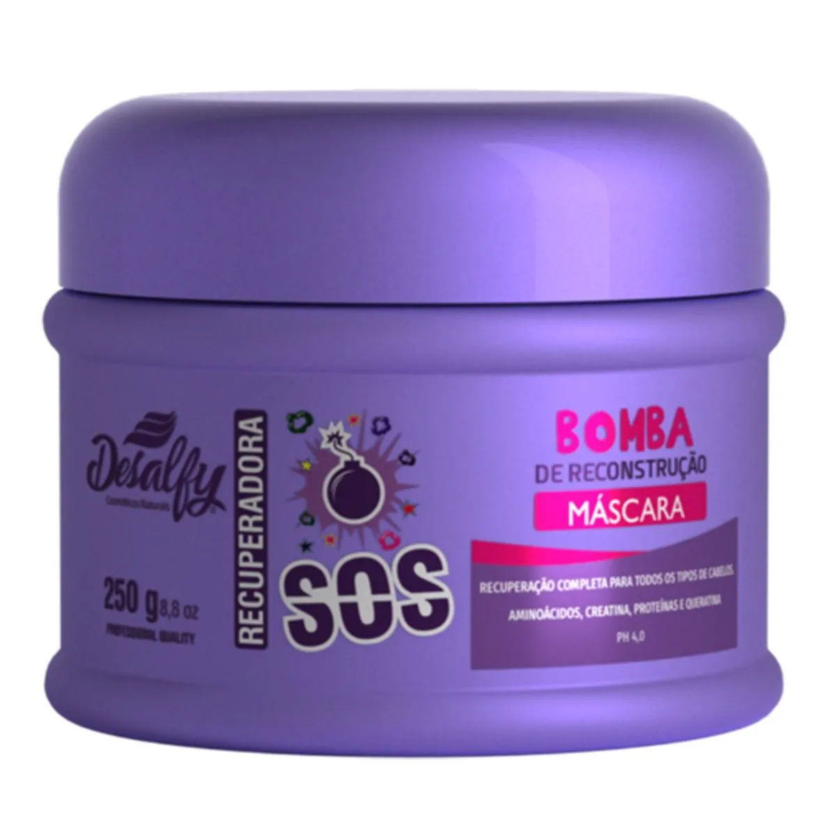 Máscara de Hidratação Recuperadora Bomba de Reconstrução SOS 250g Desalfy