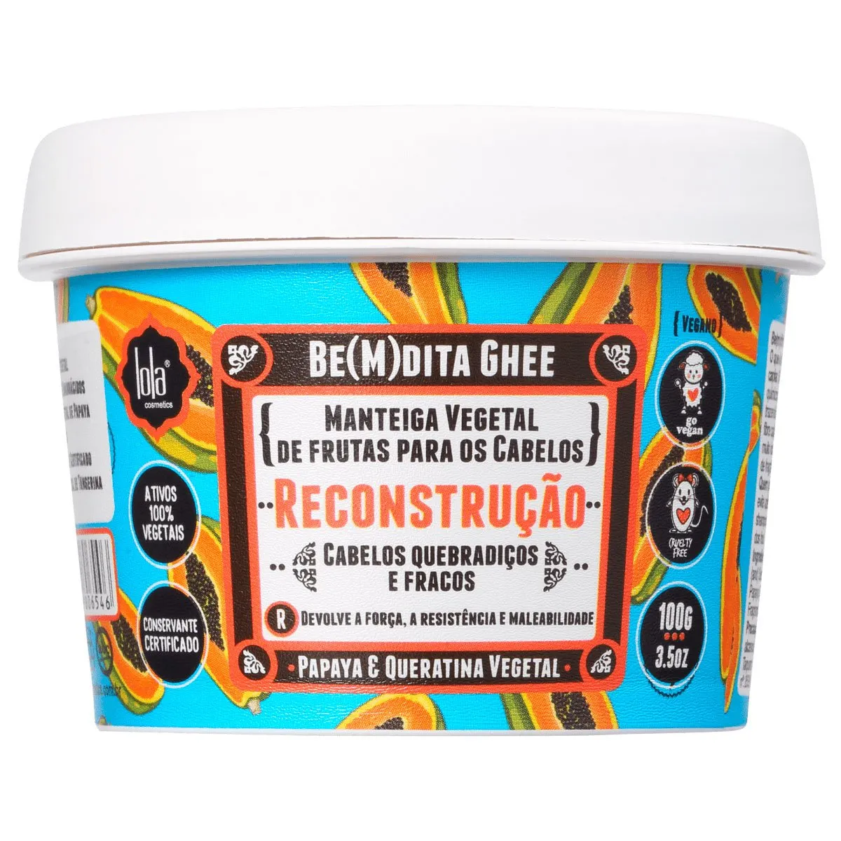 Máscara Capilar Lola Cosmetics Be(M)dita Ghee Reconstrução Mamão 100g