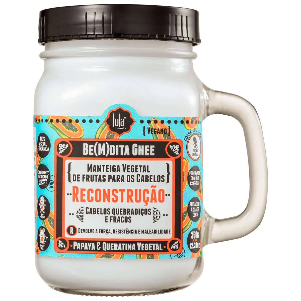 Máscara Capilar Lola Cosmetics Be(M)dita Ghee Reconstrução Mamão 350g