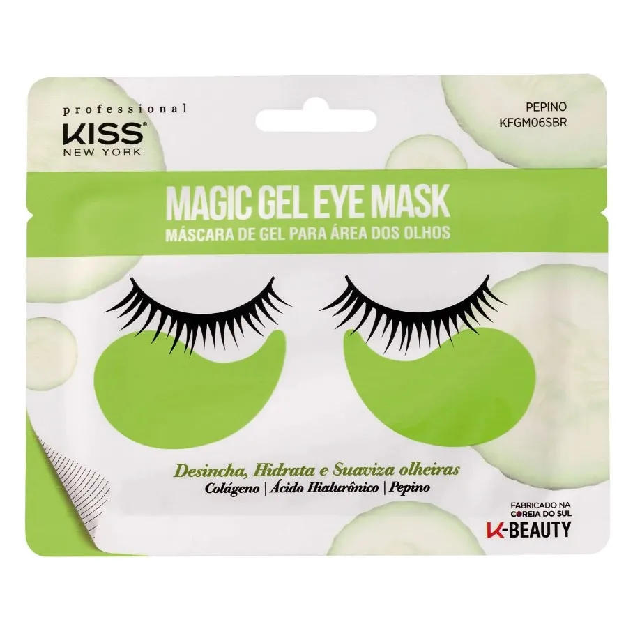 Máscara de Gel Para Olhos Kiss New York Pepino