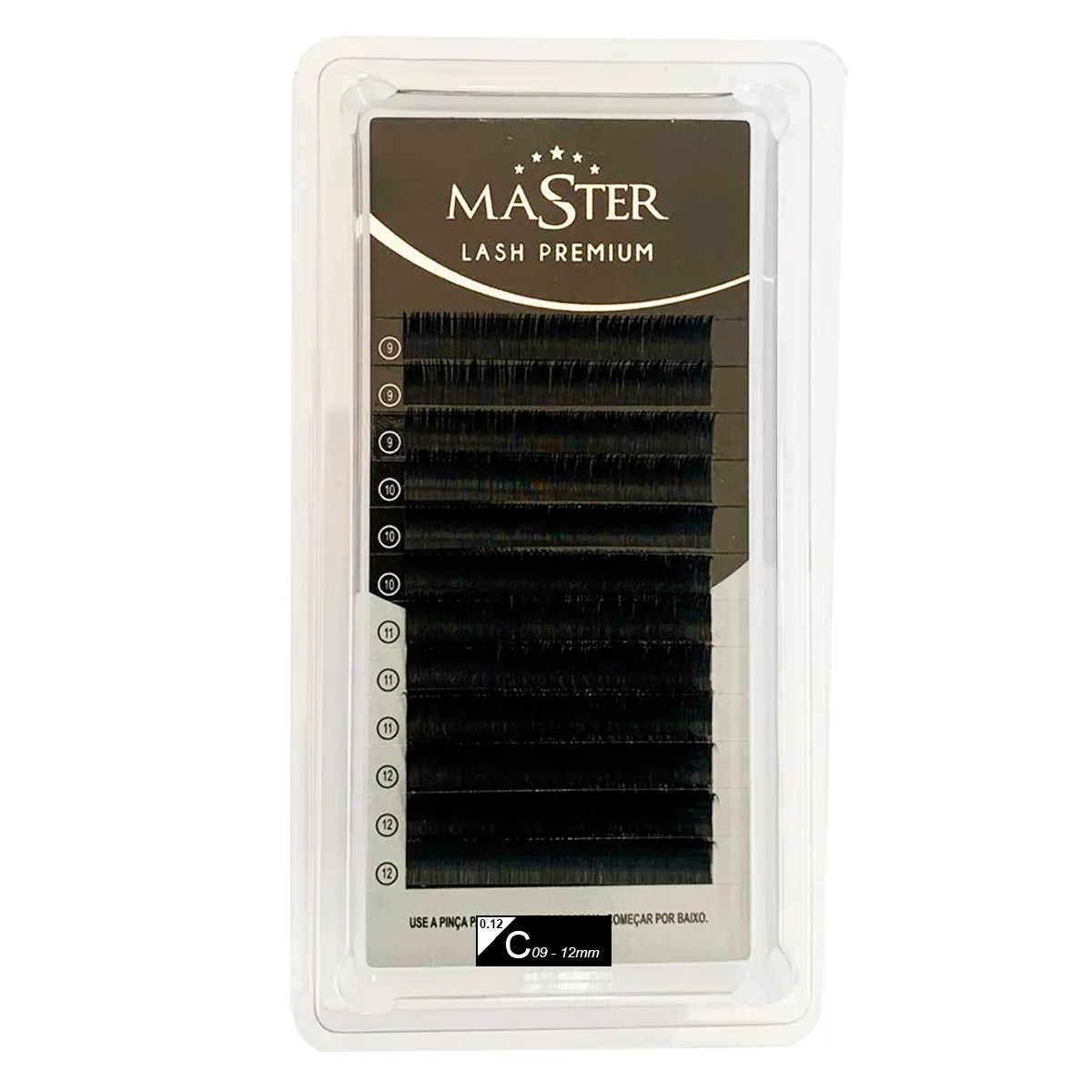 Cílios Alongamento Fio a Fio Master Lash Premium 0.12 C Mix 9 - 12mm