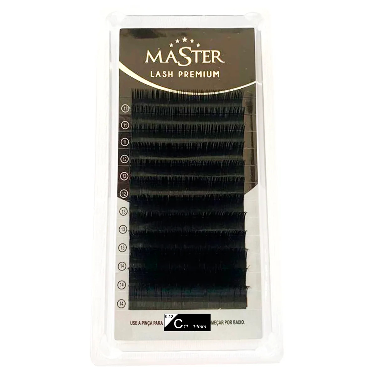 Cílios Alongamento Fio a Fio Master Lash Premium 0.12 C Mix 11 - 14mm