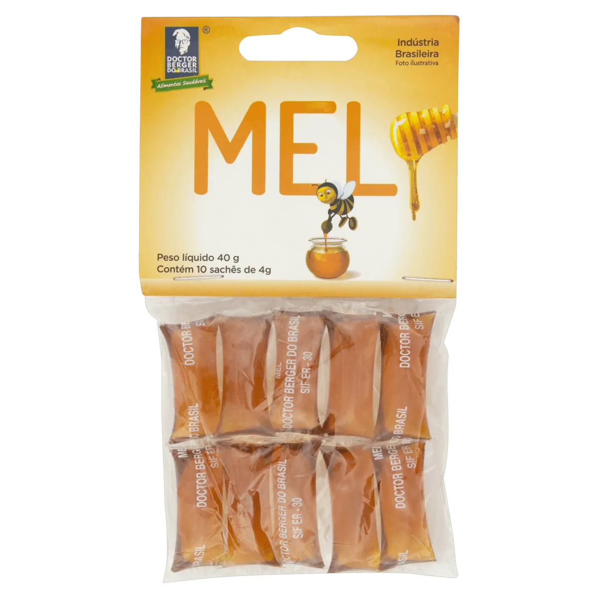 Mel Puro com 10 Sachês de 4g