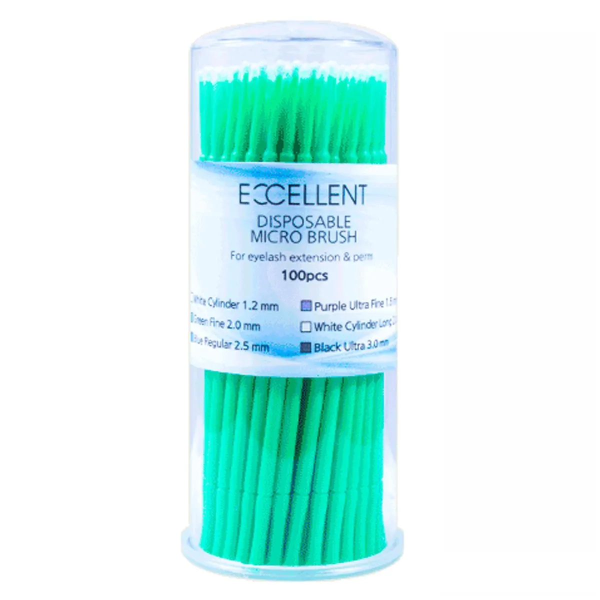 Microbrush Para Extensão de Cílios Excellent 2.0mm Verde