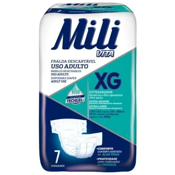 Mili Fralda Vita Adulto XG com 7un