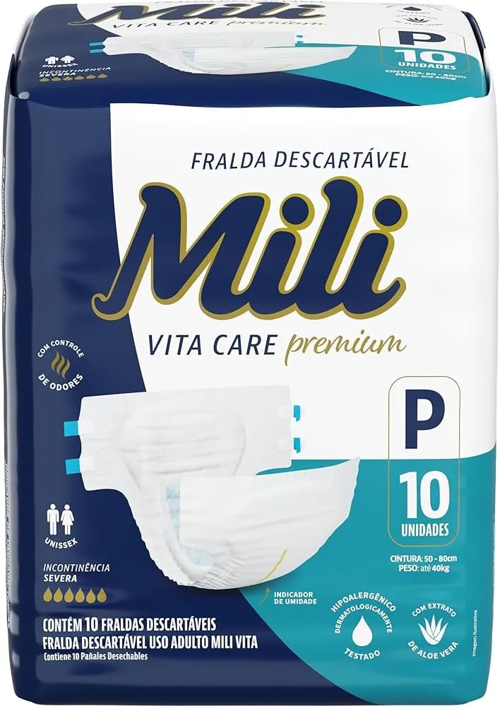 Mili Fralda Vita Care Premium Adulto P com 10un