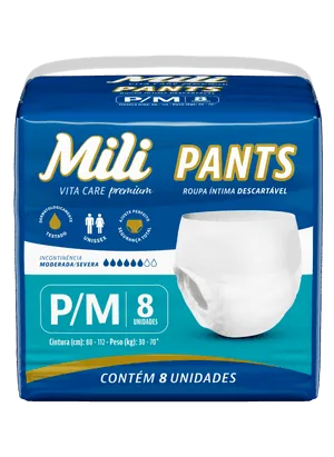Mili Roupa Intima Pants Vita Care P/M com 8un