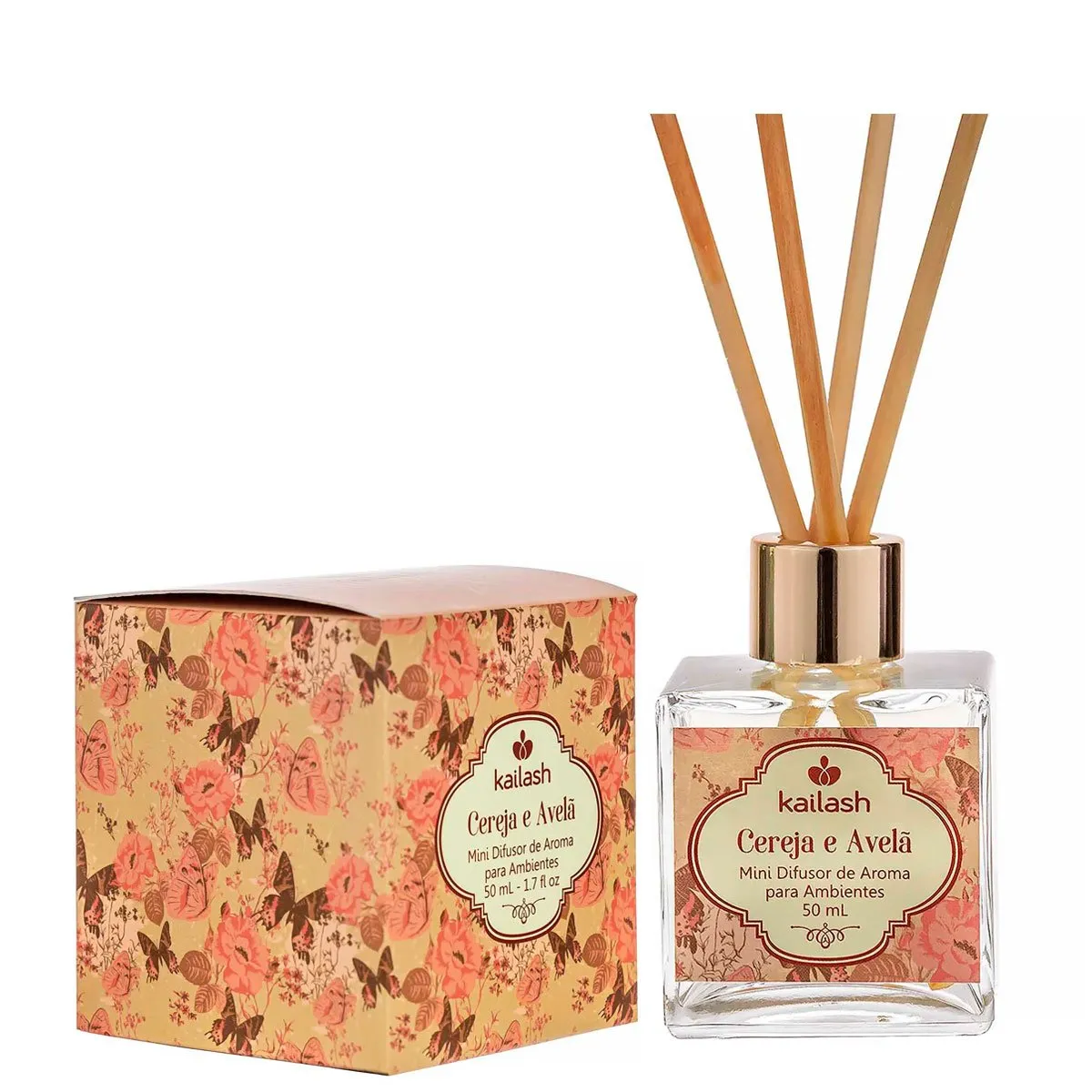 Mini Difusor de Aromas para Ambientes Kailash 50mL Cereja e Avelã