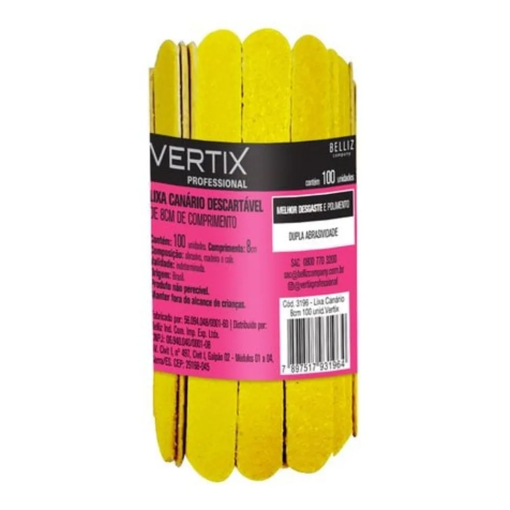 Mini Lixa Descartável Vertix Canário 100unid Cód 3196