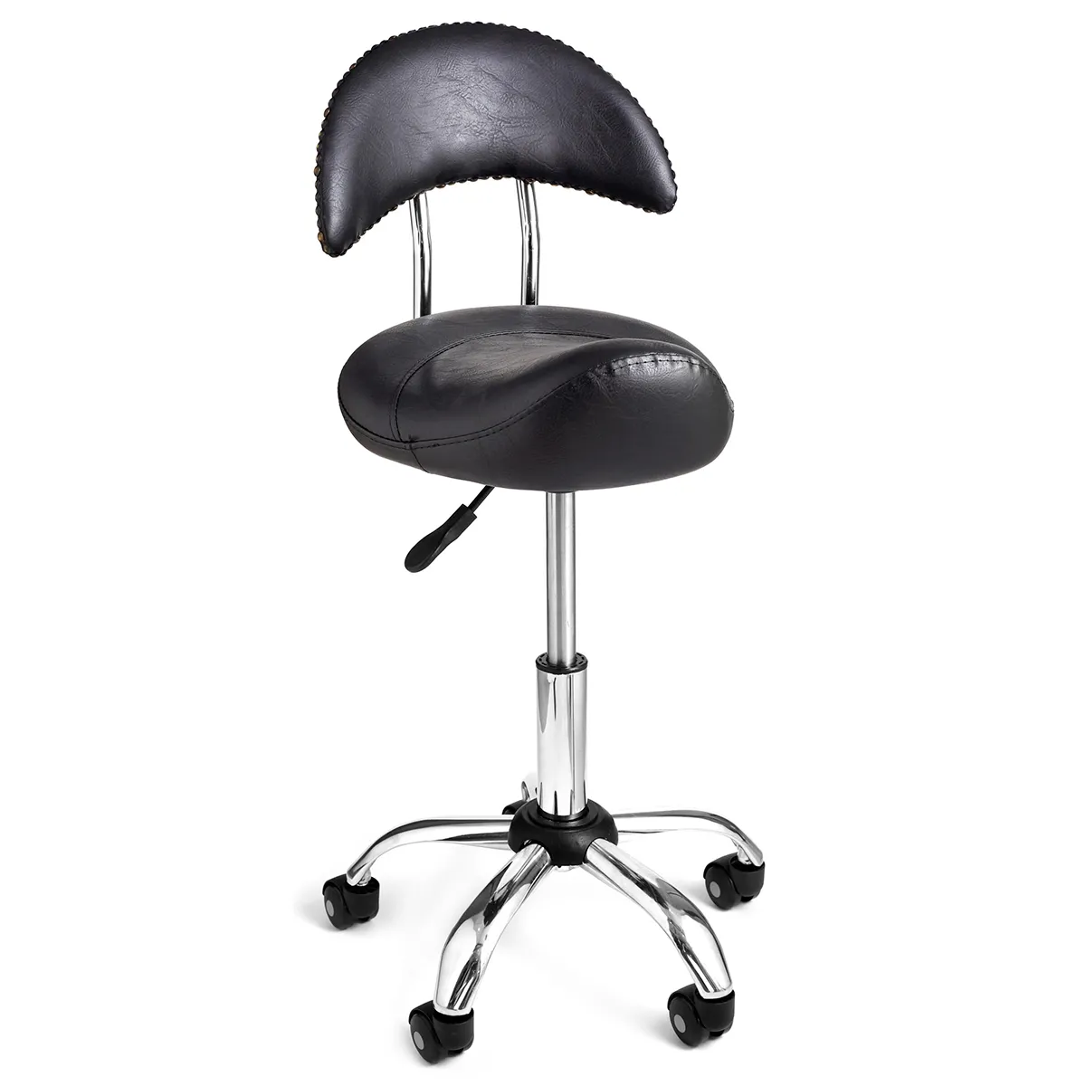 Cadeira Mocho Sela Soft Encosto Giratório Hidráulico Preto