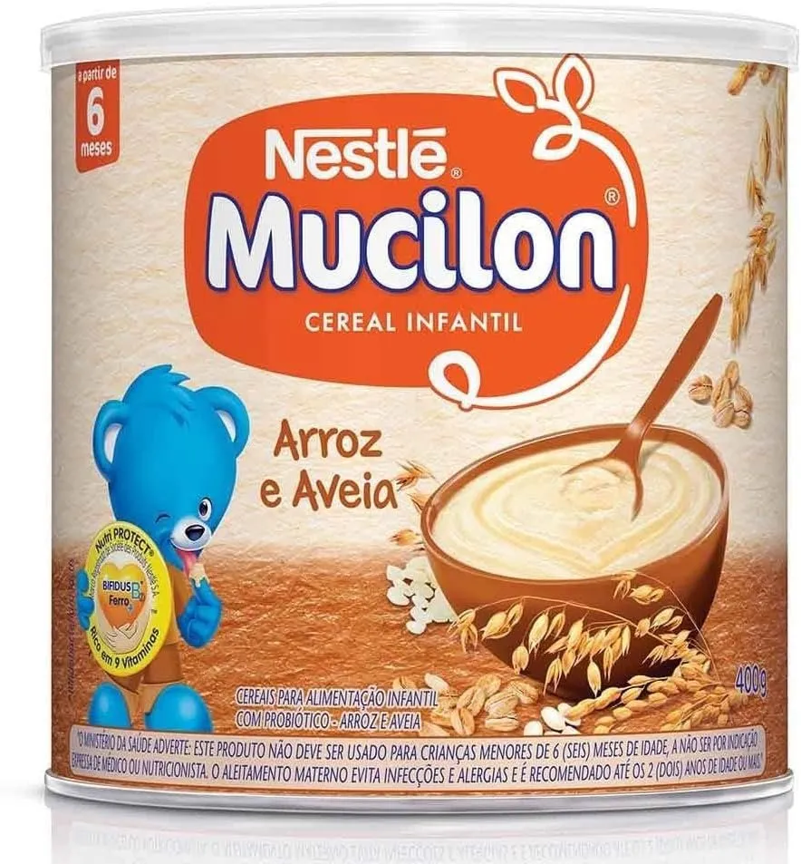 Mucilon Arroz e Aveia Cereal Infantil Nestlé 400g