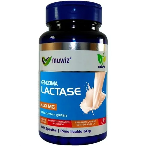 Muwiz Enzima Lactase 400mg com 60 Cápsulas