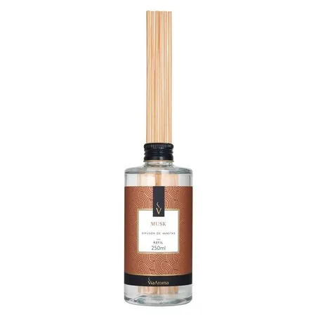 Refil Para Difusor de Varetas - Musk - Via Aroma - Frasco com 250ml