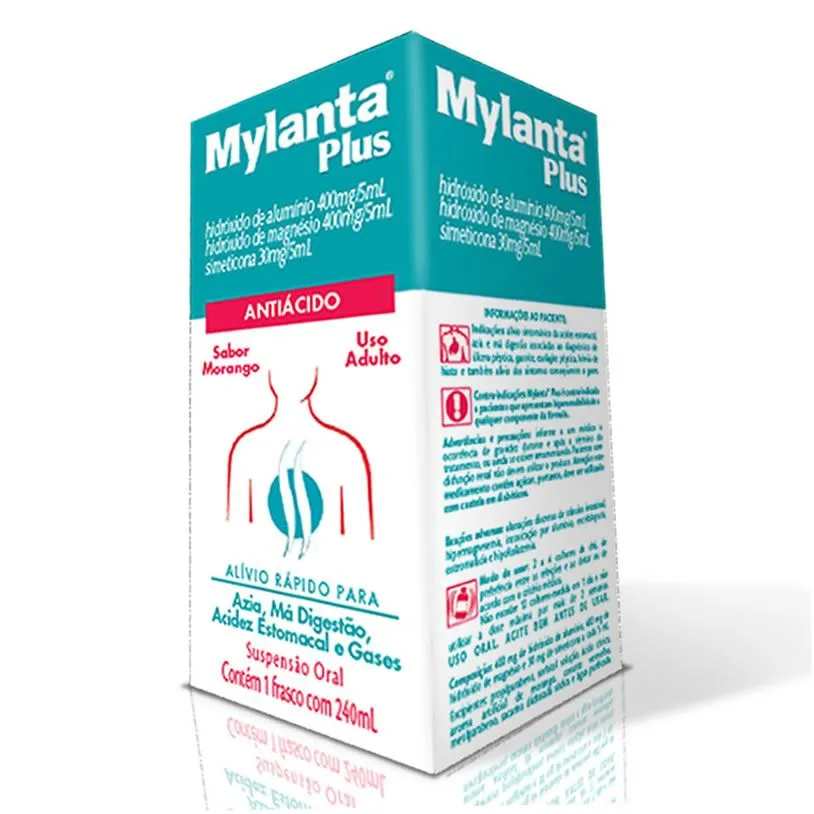 Mylanta Plus Sabor Morango Suspensão Oral Com 240Ml