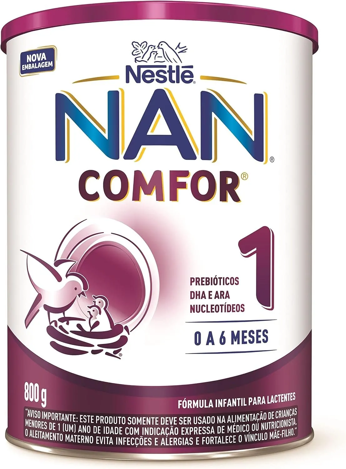 NAN Comfor 1 Nestlé Fórmula Infantil 0 a 6 meses 800g