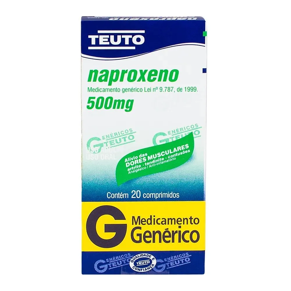 Naproxeno 500 Mg Com 20 Comprimidos Genérico Teuto