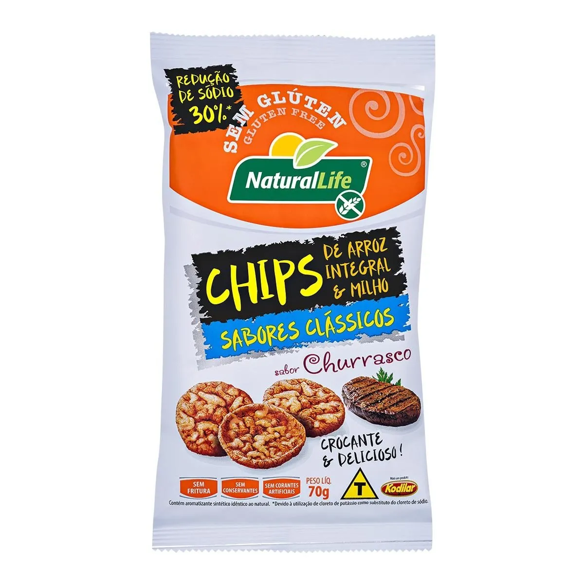 Natural Life Chips de Arroz Sabor Churrasco 70g