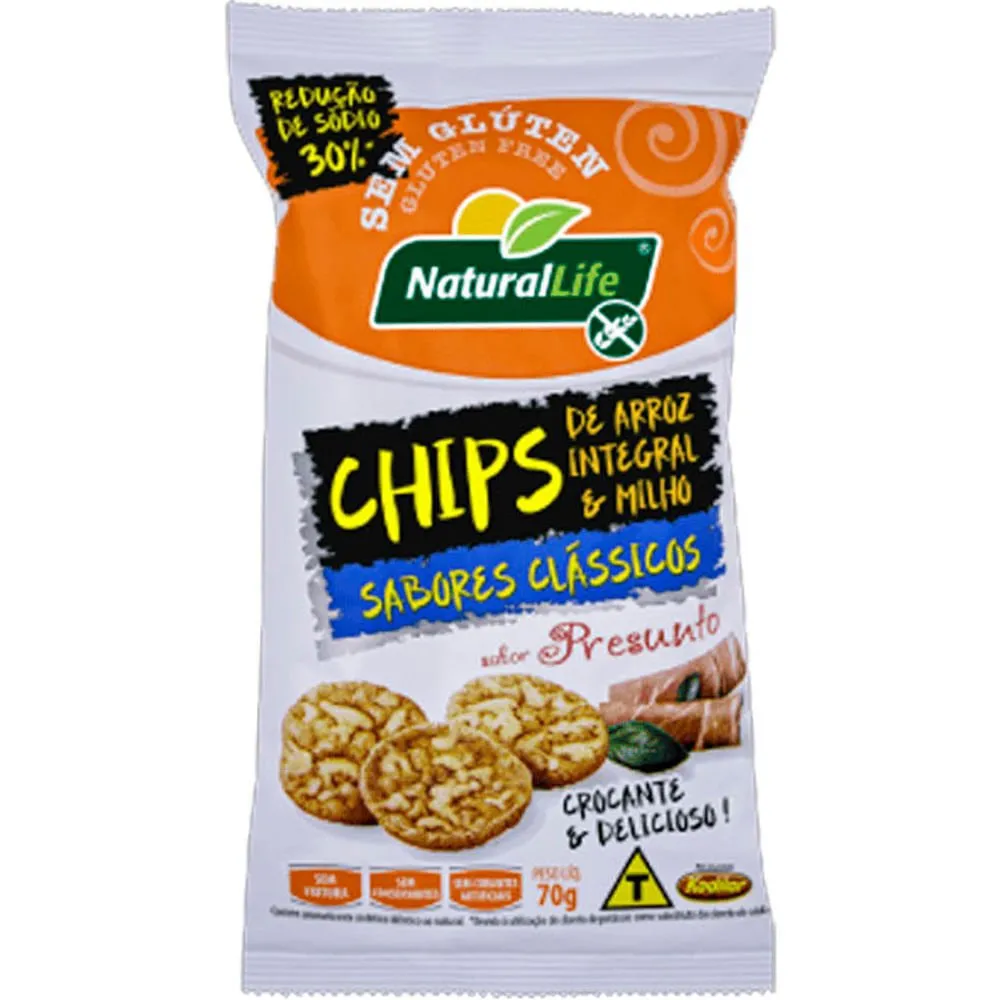 Natural Life Chips de Arroz Sabor Presunto 70g