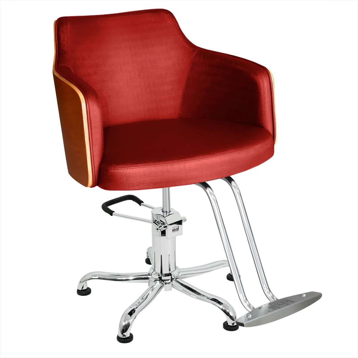 Cadeira Nature Wood Encosto Fixo Pentapé Kixiki Vermelho