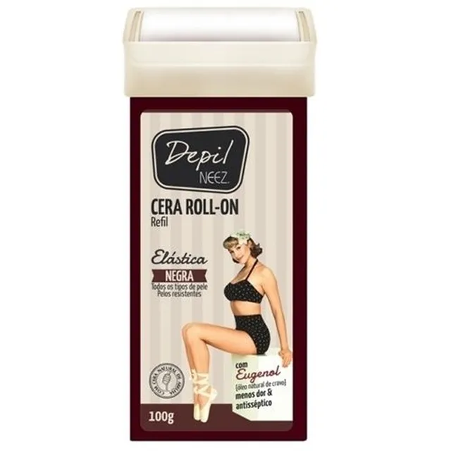 Cera Depilatória Neez Roll On Negra 100g