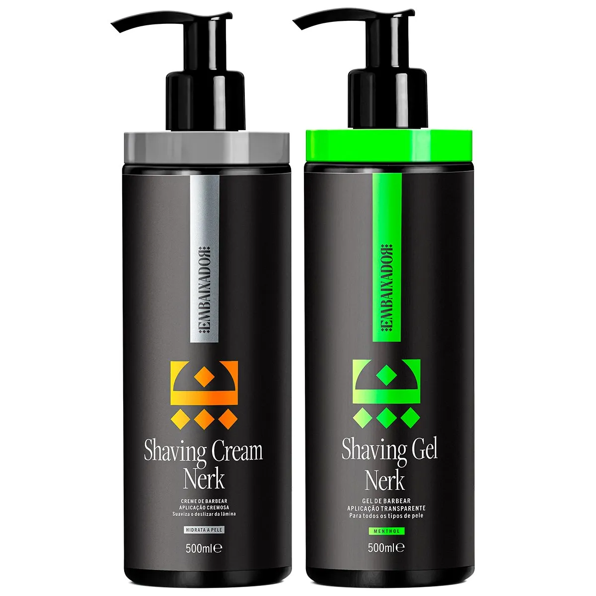 Shaving Gel Nerk Menthol + Shaving Cream Nerk Embaixador 500ml