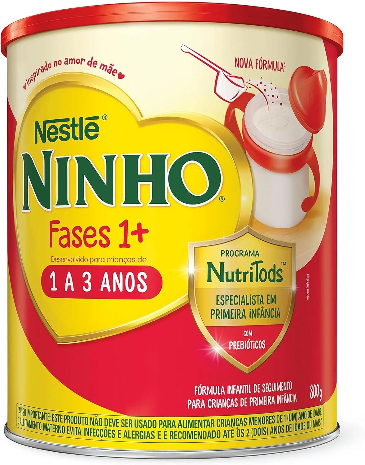 Ninho Fases 1+ Nestlé Fórmula Infantil 1 a 3 anos 800g