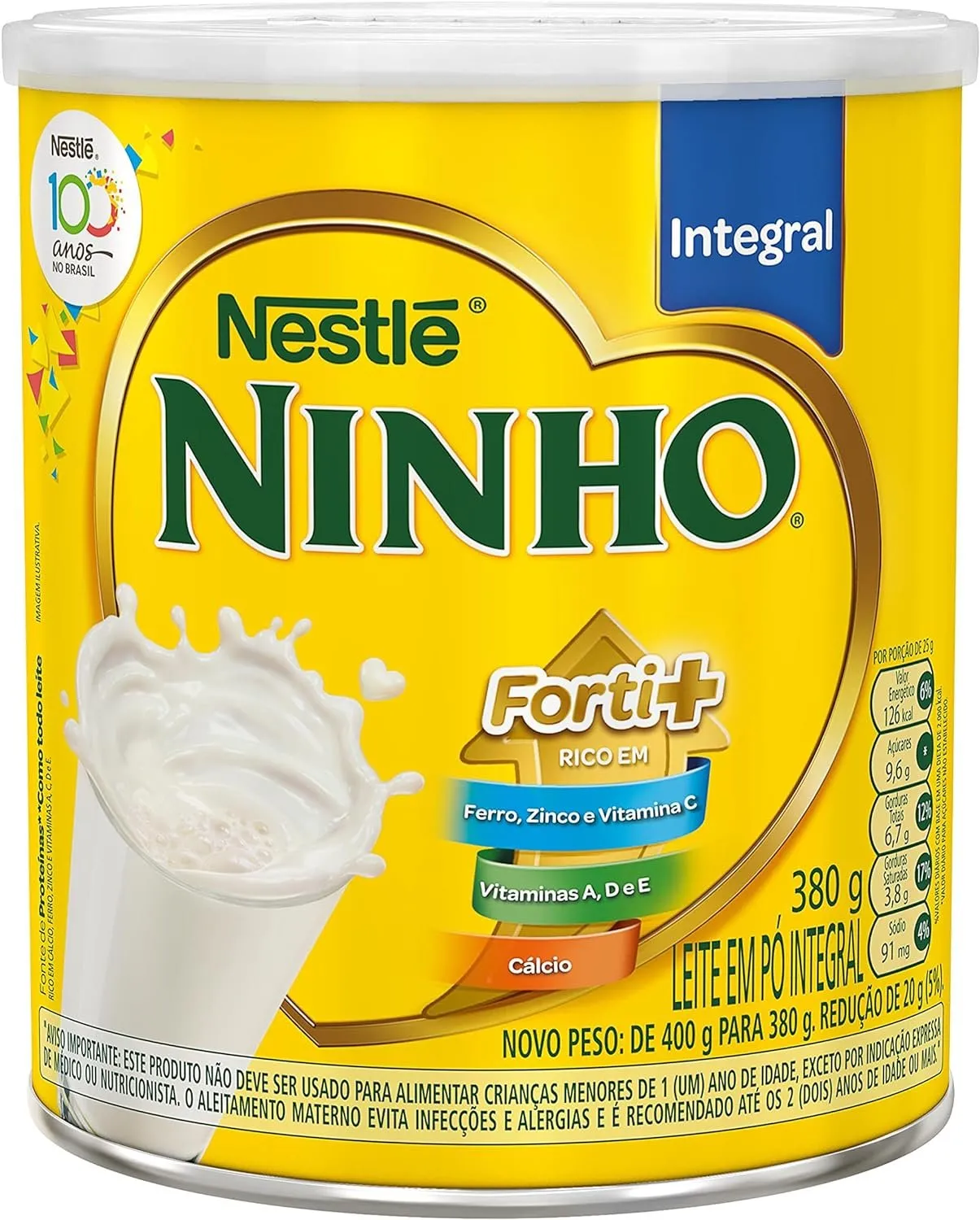 Ninho Forti+ Nestlé Leite em Pó Integral 380g
