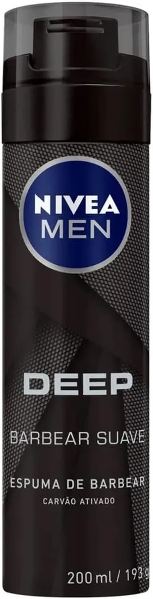 Nivea Men Espuma de Barbear Deep Barbear Suave 200ml