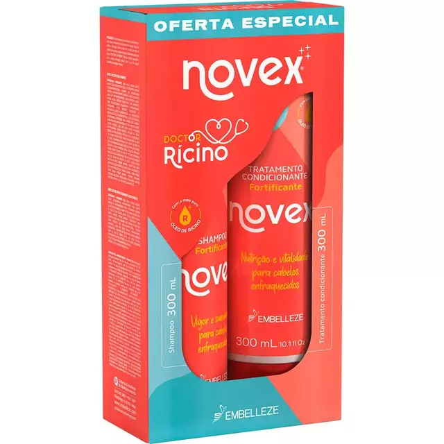 Kit Shampoo e Condicionador Doctor Rícino 300ml -  Vitay Novex