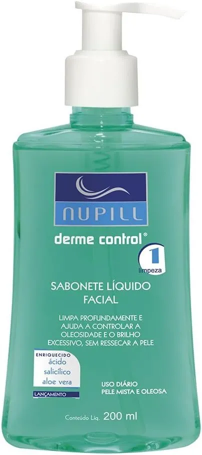 Nupill Sabonete Liquido Facial Derme Control Verde 200ml