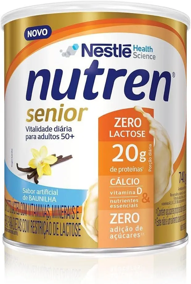 Nutren Senior Baunilha Zero Lactose Nestlé Composto Lácteo 740g