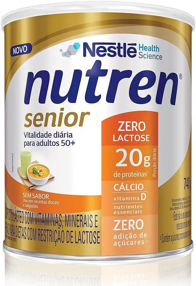 Nutren Senior Sem Sabor Zero Lactose Nestlé Composto Lácteo 740g